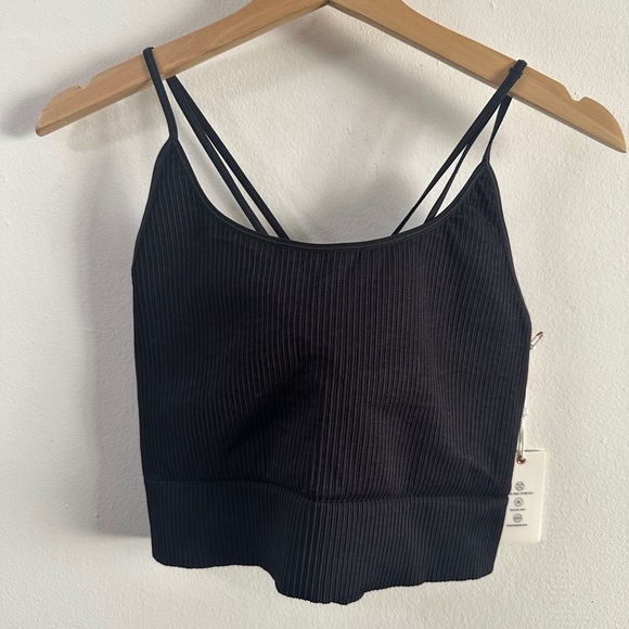 Good American Other - GOOD AMERICAN Black Ribbed Crossback Stretch Top SIZE 7/8 (4XL/5XL) LARGE Active